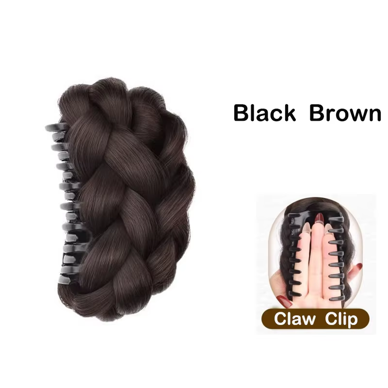 Chignon synthétique torsadé pour femme avec pince à cheveux
