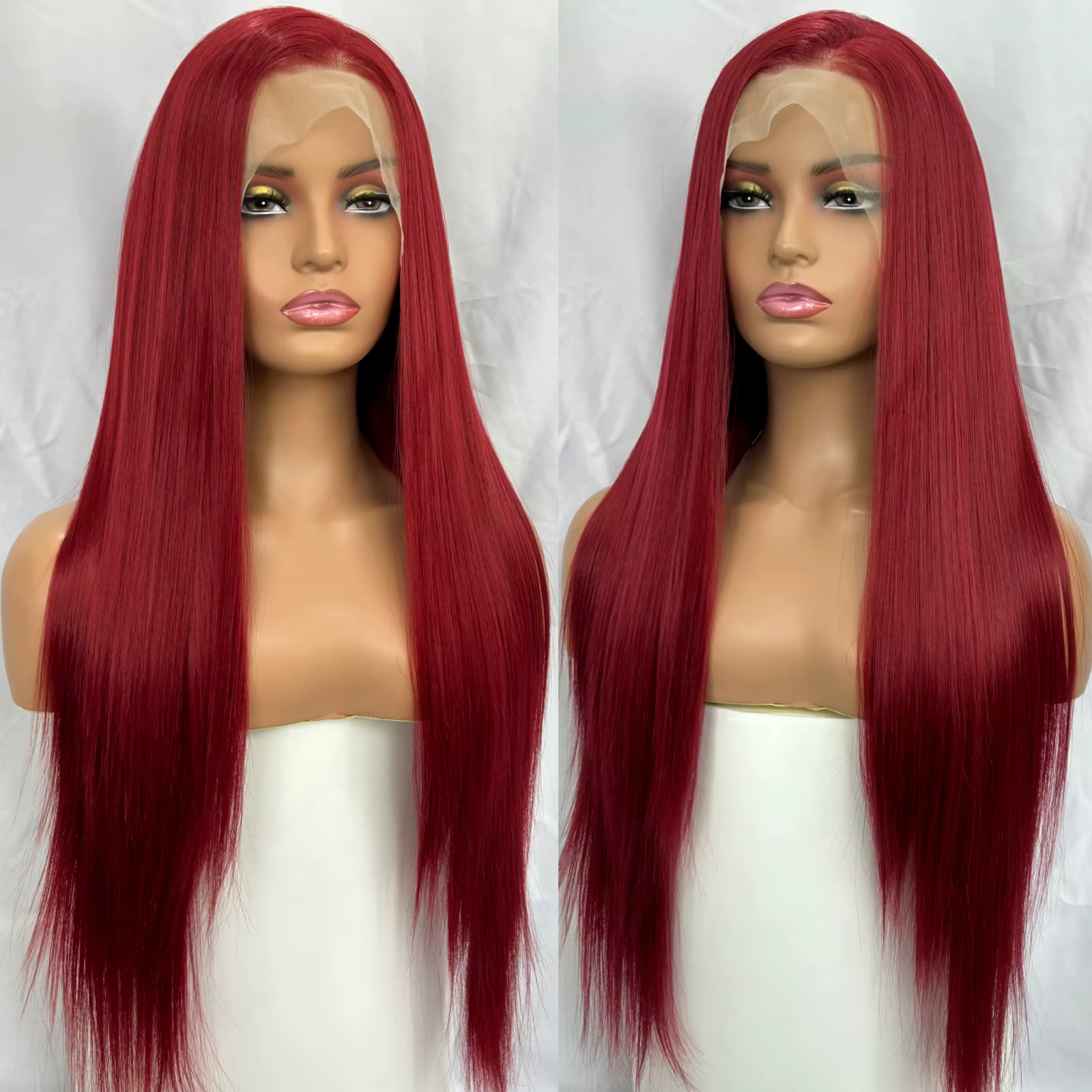 Perruque Lace Front Wig synthétique bordeaux 99J