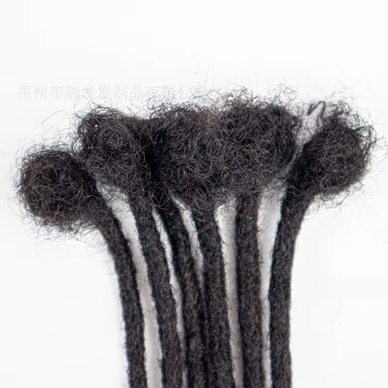 Extensions de cheveux humains afro crépus de 0,6 cm avec pointes bouclées, 8-12 pouces, faites à la main, peuvent être teintes, pour hommes/femmes