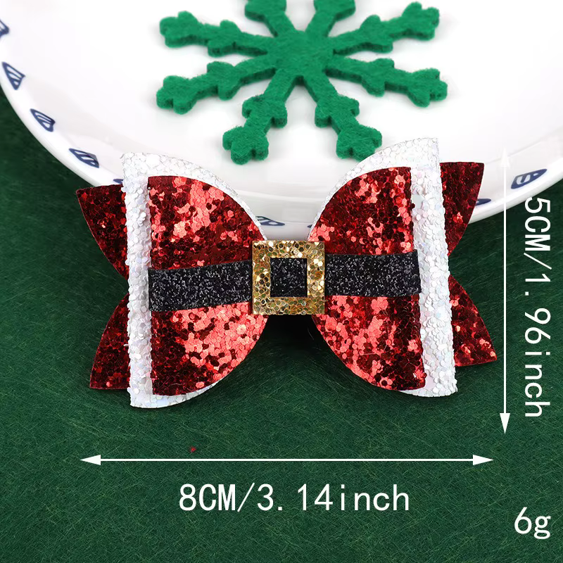 Nœuds de cheveux à paillettes du père noël
