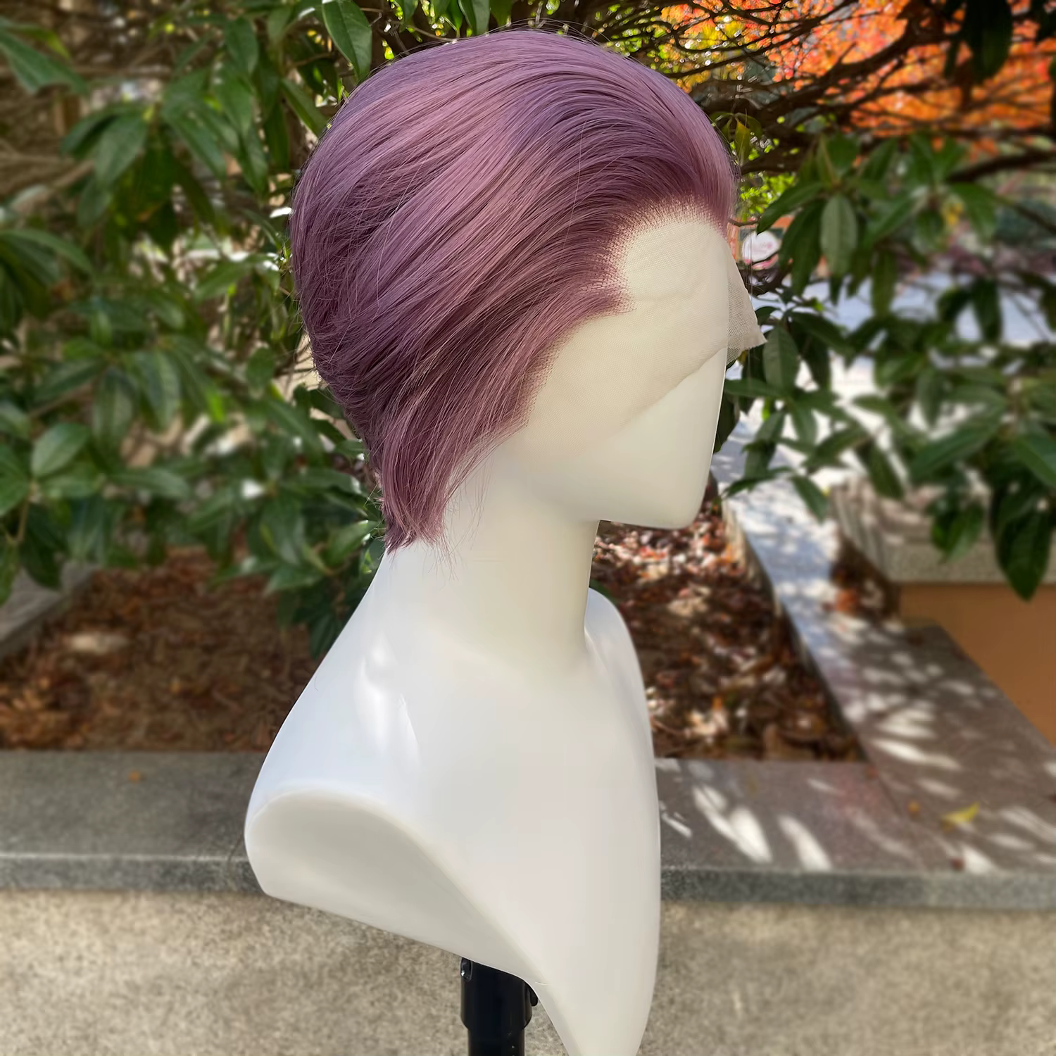 Perruque synthétique mixte violette Widow's Peak pour hommes