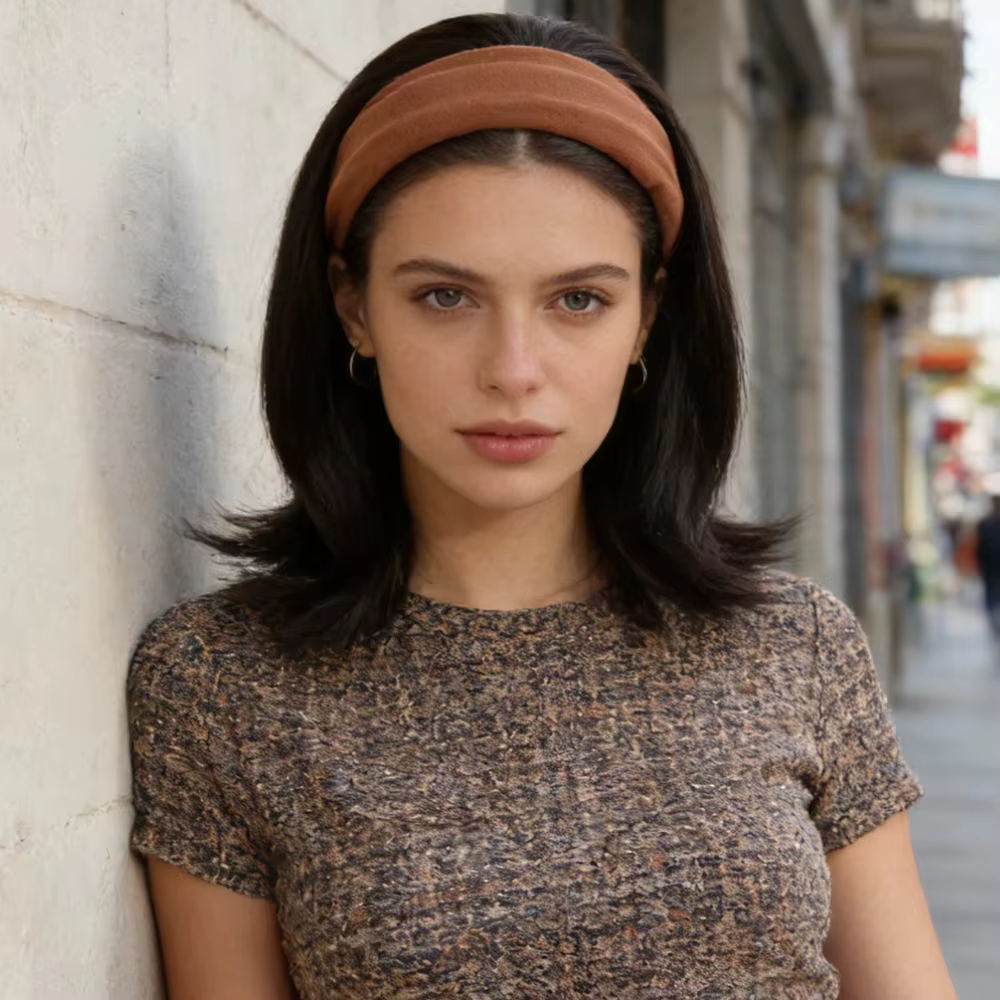 Perruque synthétique à bandeau pour femme