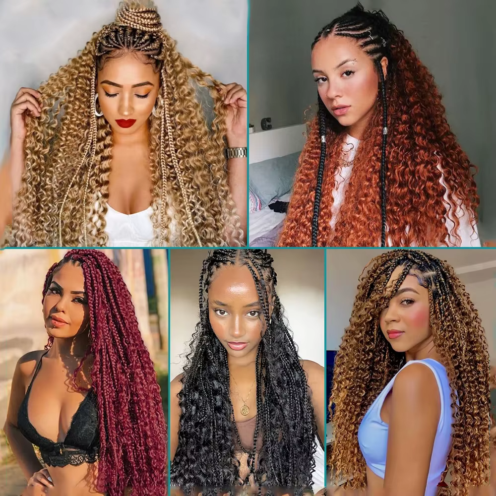 Tresses Boho Brésiliennes Naturelles Bouclées pour Femme Noire