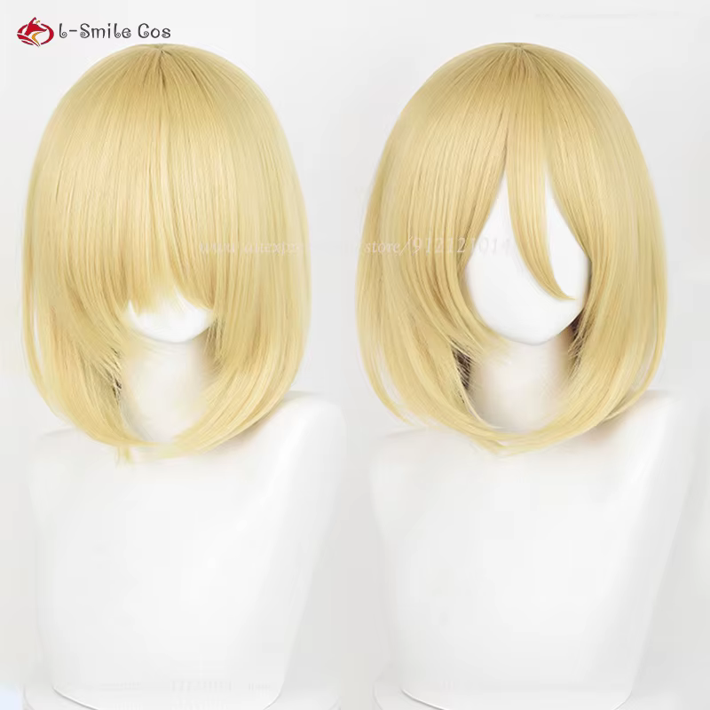 Anime Annie Leonhart Cosplay perruque 36 cm doré femme Titan