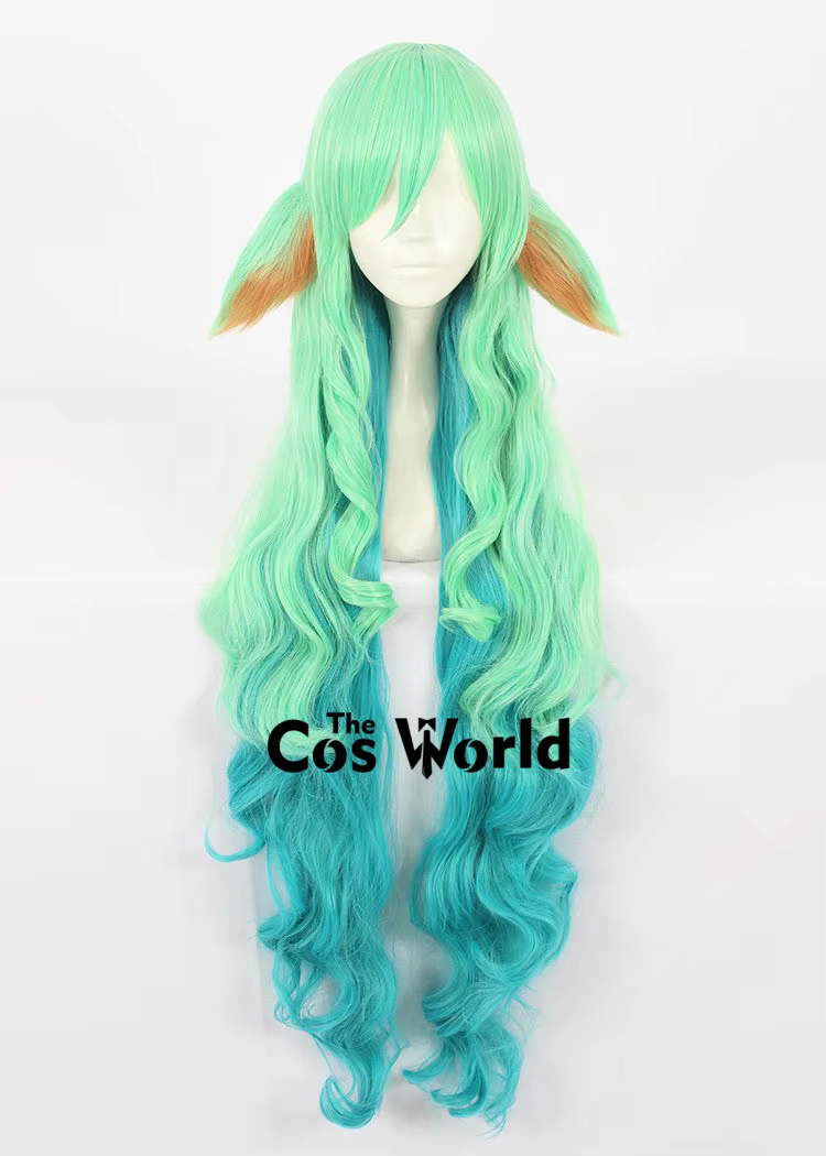 Star Guardian Soraka – perruques synthétiques ondulées de 110cm/43 pouces, perruques de Cosplay, cheveux synthétiques + bonnet de perruque