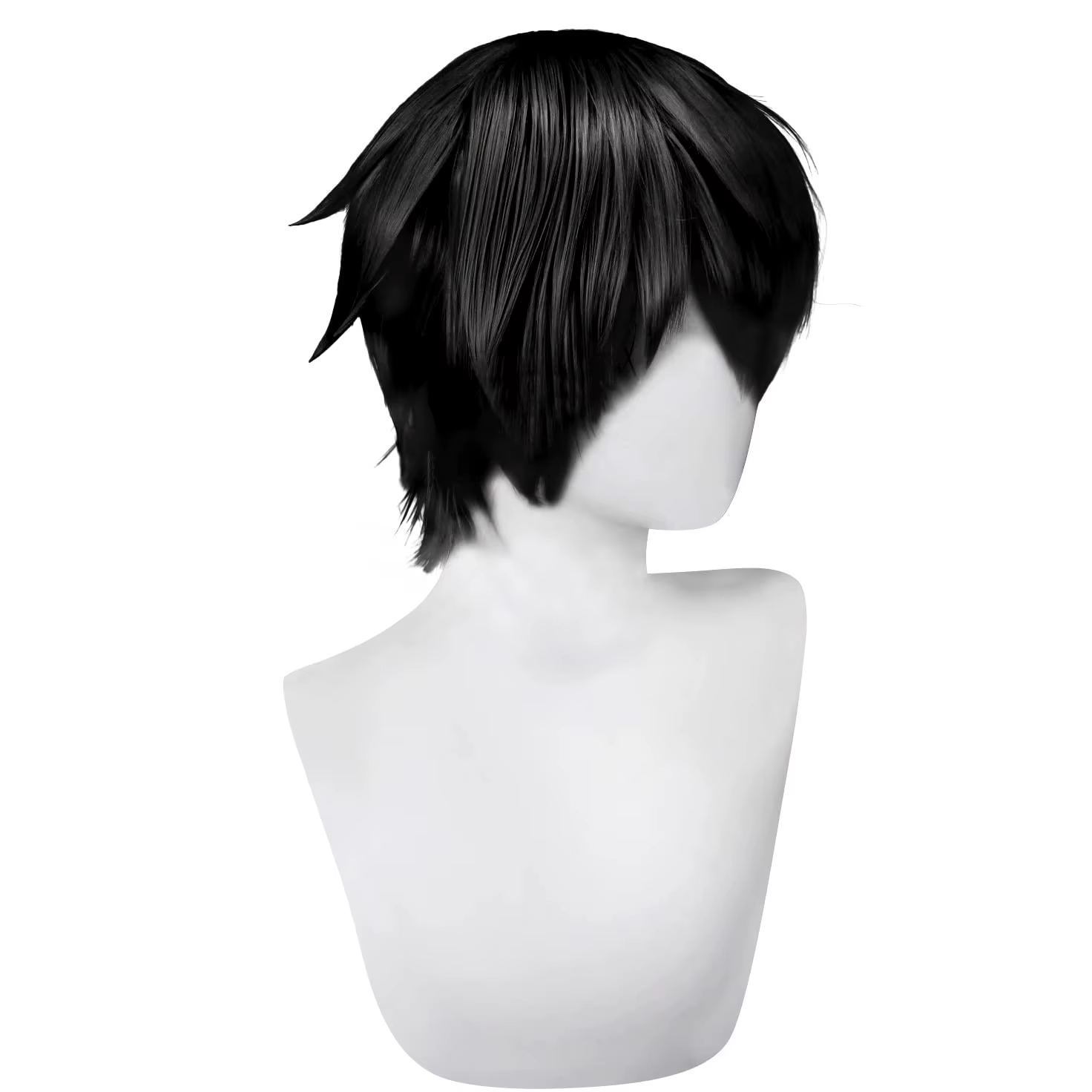 Perruque noire pour hommes et femmes