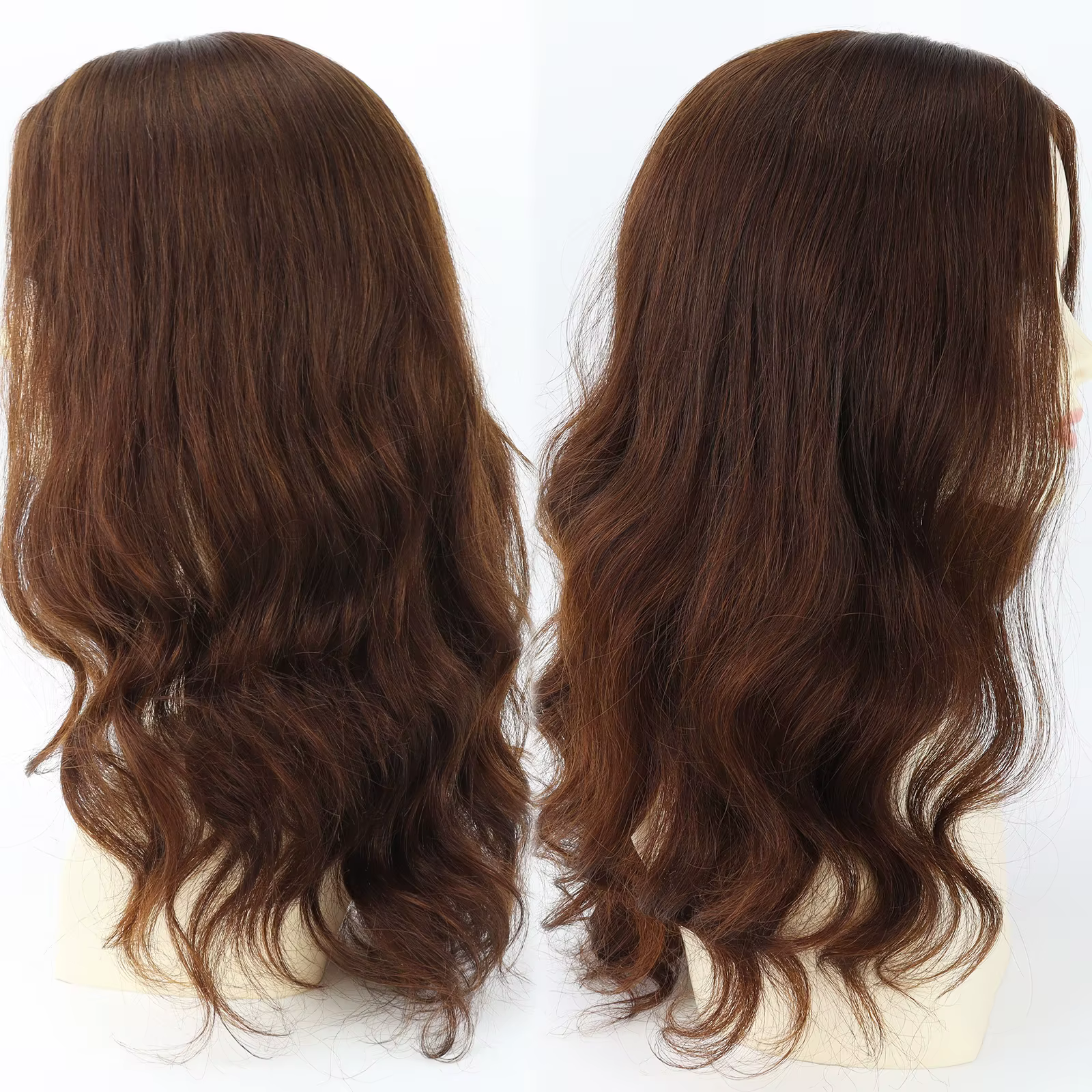 Nouvelle perruque ondulée en soie pour femmes 6x6" Remy européenne #
