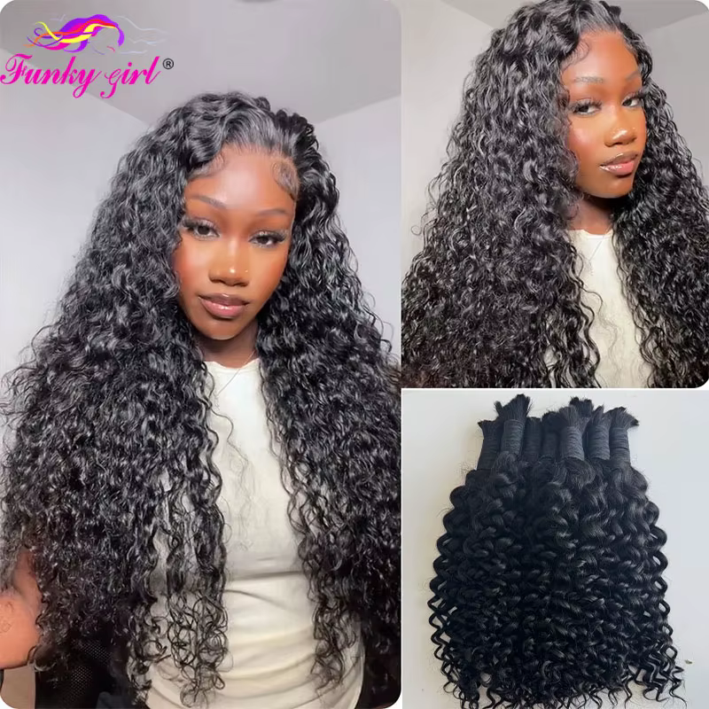 12A vague d'eau en vrac cheveux humains paquets complets naturel noir brésilien