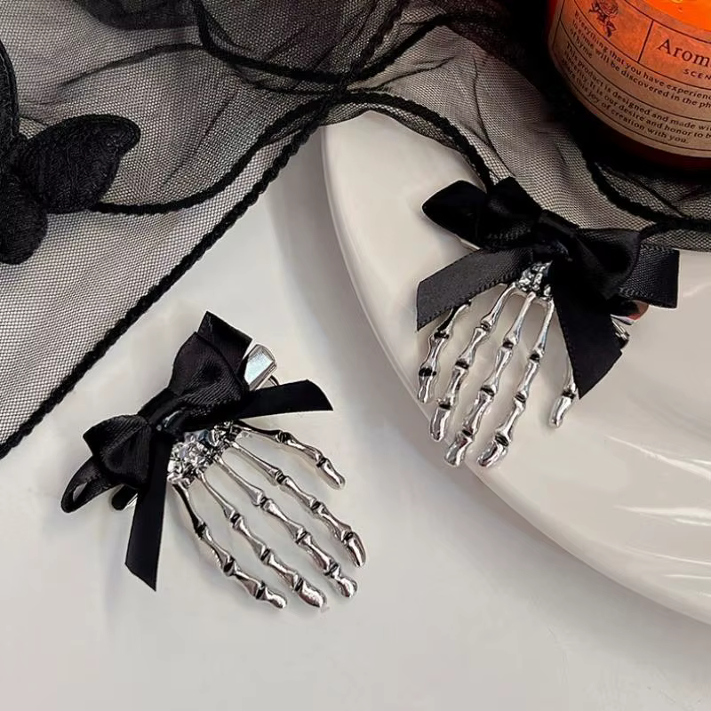 Pince à cheveux en forme de squelette d'araignée pour Halloween