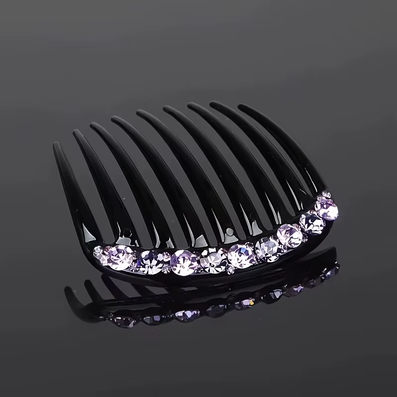 Peigne à cheveux à 9 dents en strass