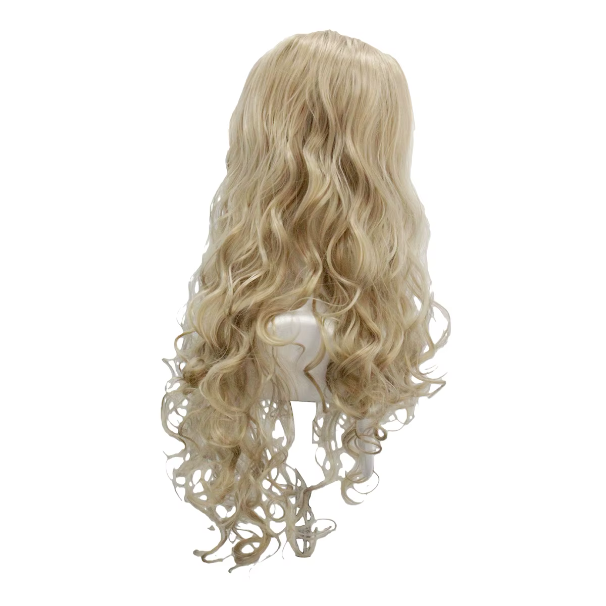Perruque synthétique longue et bouclée blonde pour femme