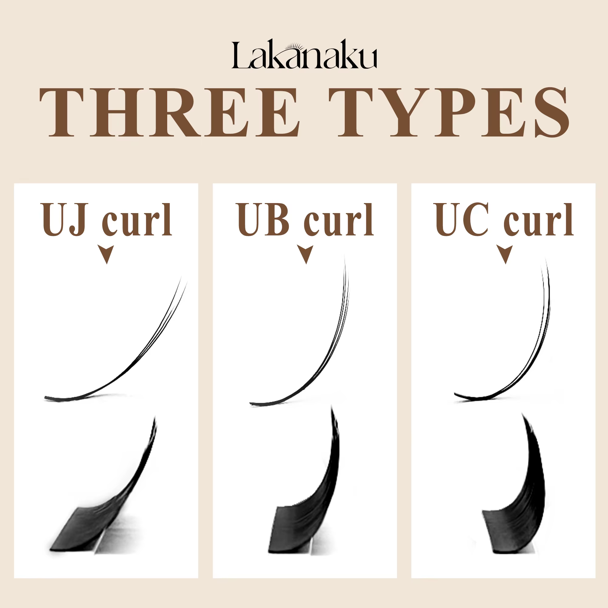 Cils en boucles LAKANAKU UB UC UJ Camellia avec adhésif