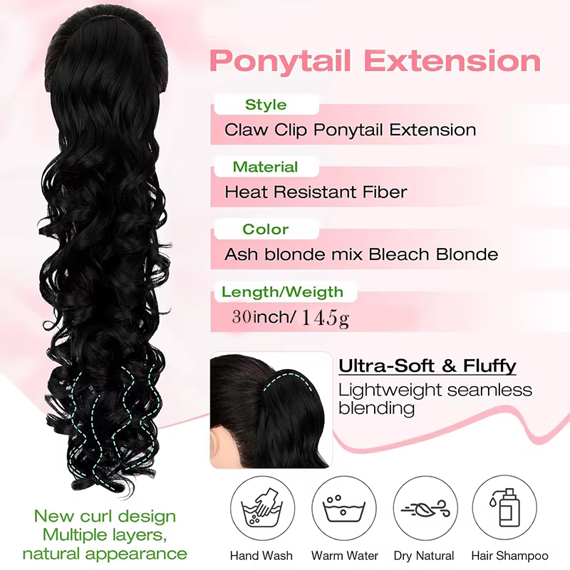 Extensions de queue de cheval 30 ''Claw Clip