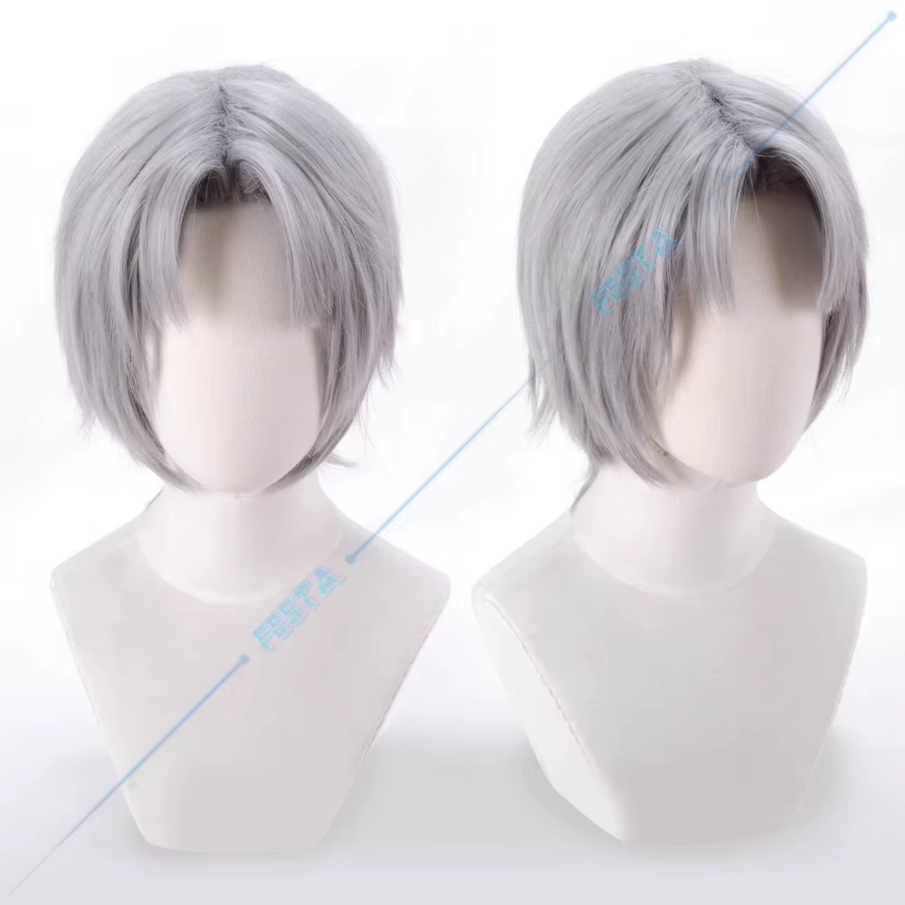 Perruque de Cosplay Anime Devil May Cry Dante, cheveux courts gris blanc clair pour hommes et femmes, jeu de rôle, accessoire de carnaval pour fête d'halloween