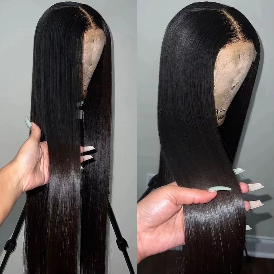 Perruque Lace Frontal Wig synthétique lisse et longue