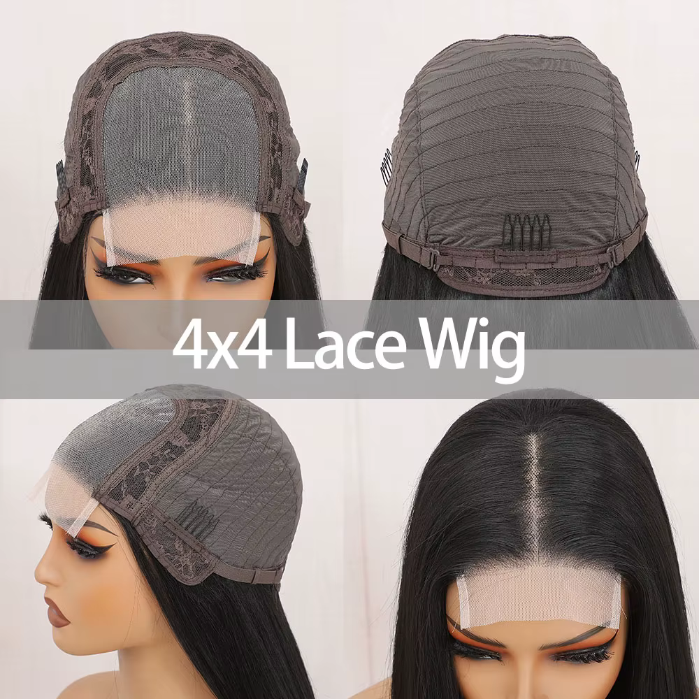 Perruque Lace Wig synthétique lisse 4x4 de 36 pouces