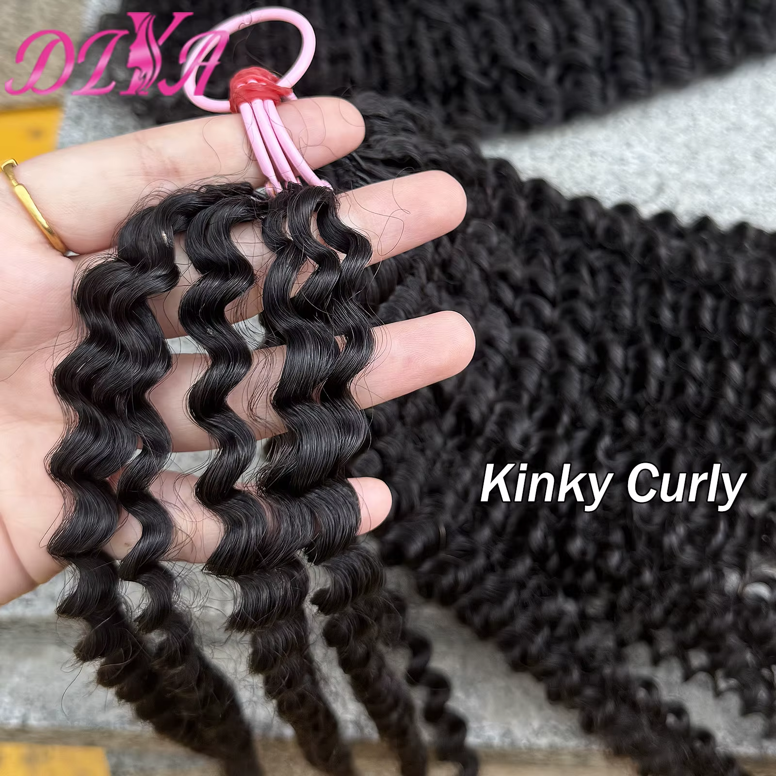 Extensions de cheveux au Crochet de vague profonde crépus bouclés Crochet cheveux humains sans noeud pré-séparés Extensions de cheveux de plumes au Crochet