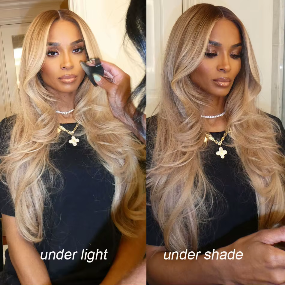 Salon de qualité professionnel tonisé couleur mettre en évidence blond cendré 13x6 HD dentelle avant cheveux humains