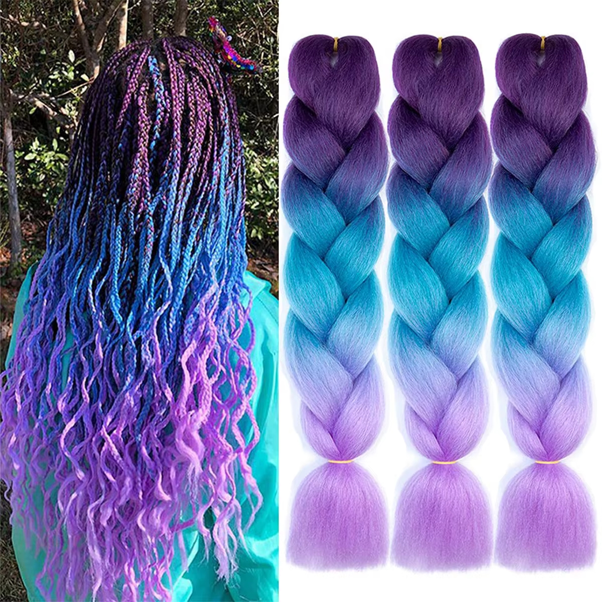 Extensions Capillaires Synthétiques Africaines Tressées Ombrées