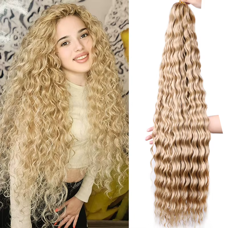 WIGSIN 30 pouces synthétique longue vague profonde torsion Crochet cheveux Afro bouclés