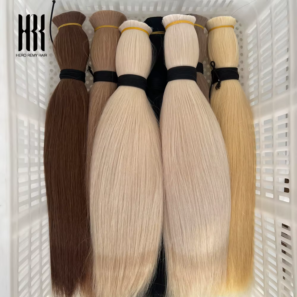 100% réel Remy Extensions de cheveux humains sans trame miel blond