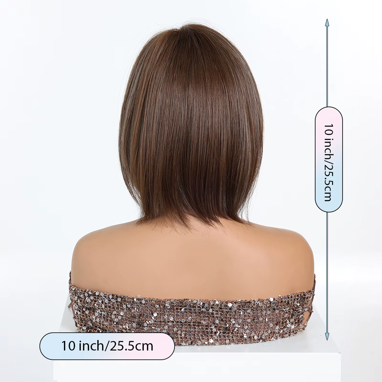 LOUIS FERRE Perruque courte brune avec frange pour femme