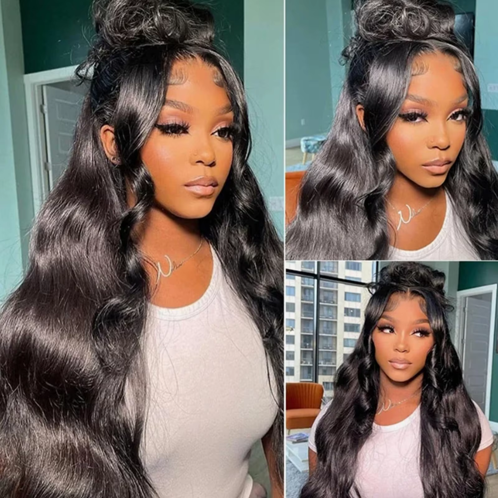 Perruques en cheveux humains ondulés