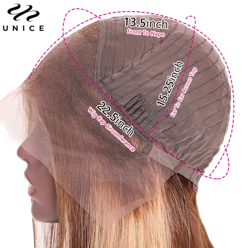 Perruque UNice Blonde Miel avec Mèches Ondulées
