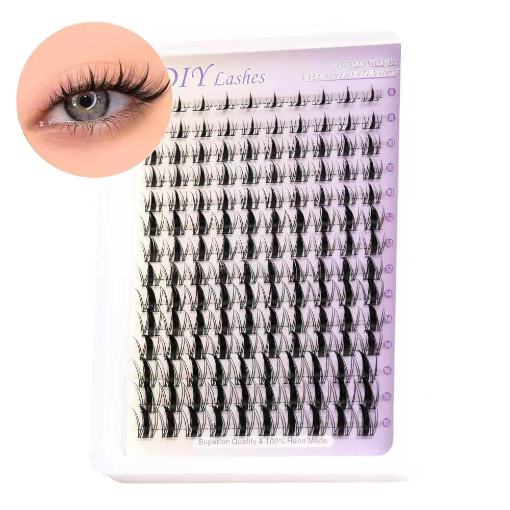 1 Boîte de 140 Extensions de Cils Style Manga 8-18mm, Courbure C - Largeur Élevée pour Extension de Cils DIY, Effet Dessin Animé Humide