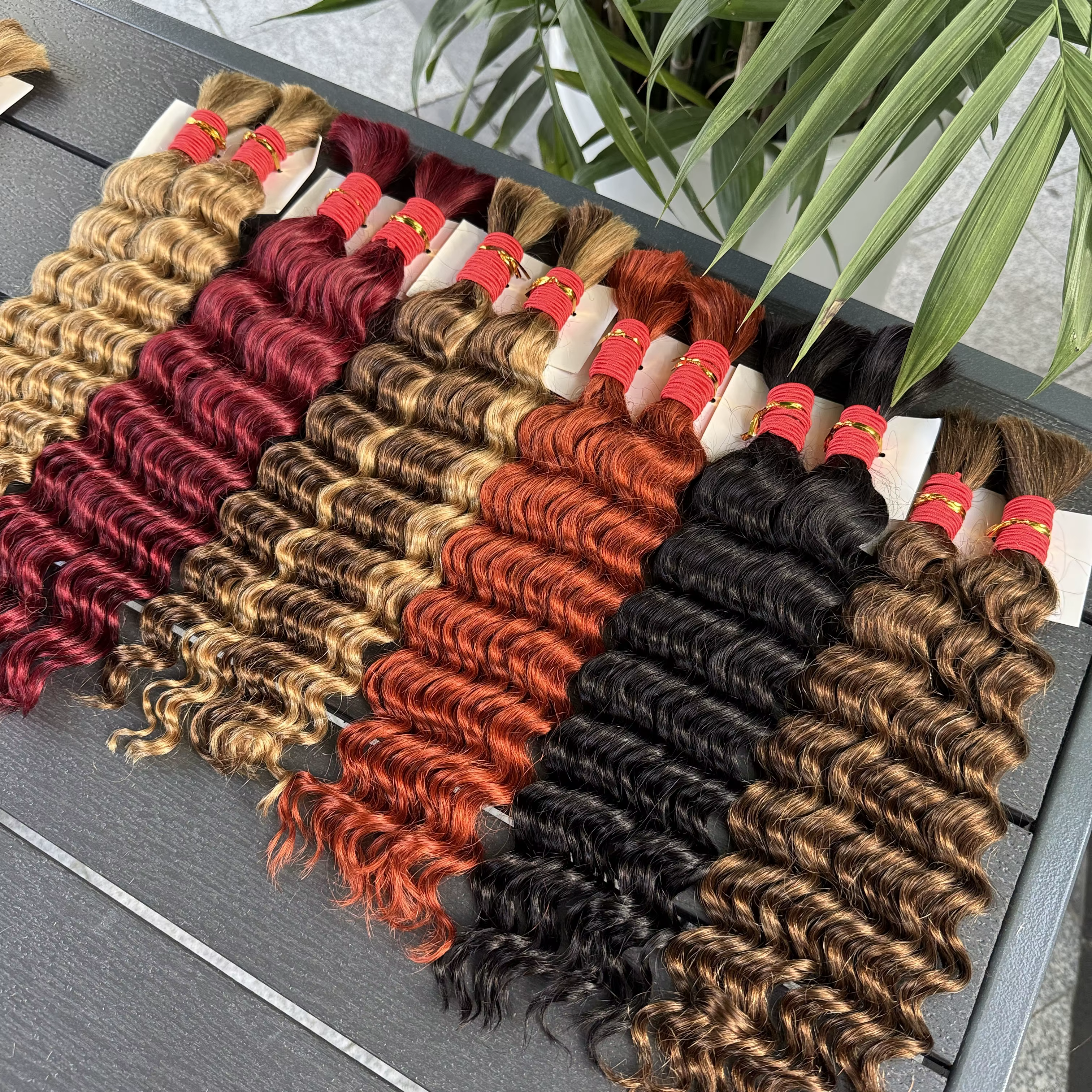 NABI Highlight Honey Blonde Deep Wave Hair Bundles sans trame pour tresses bohèmes – Extensions de cheveux naturels pour tressage bohème