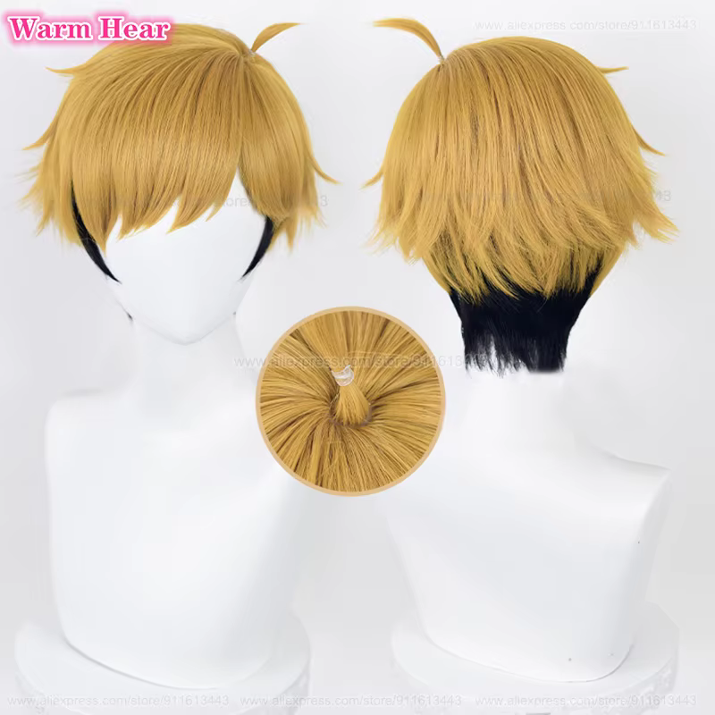 Perruque de Cosplay synthétique de haute qualité, 30cm, No.7 Miya Atsumu, perruques de fête résistantes à la chaleur + bonnet de perruque
