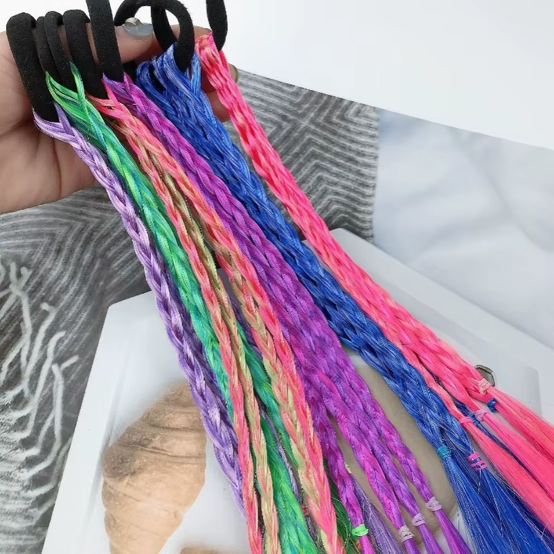 6 pièces multicolore Style bohème doux cheveux perruque tresse bricolage queue de cheval tresses