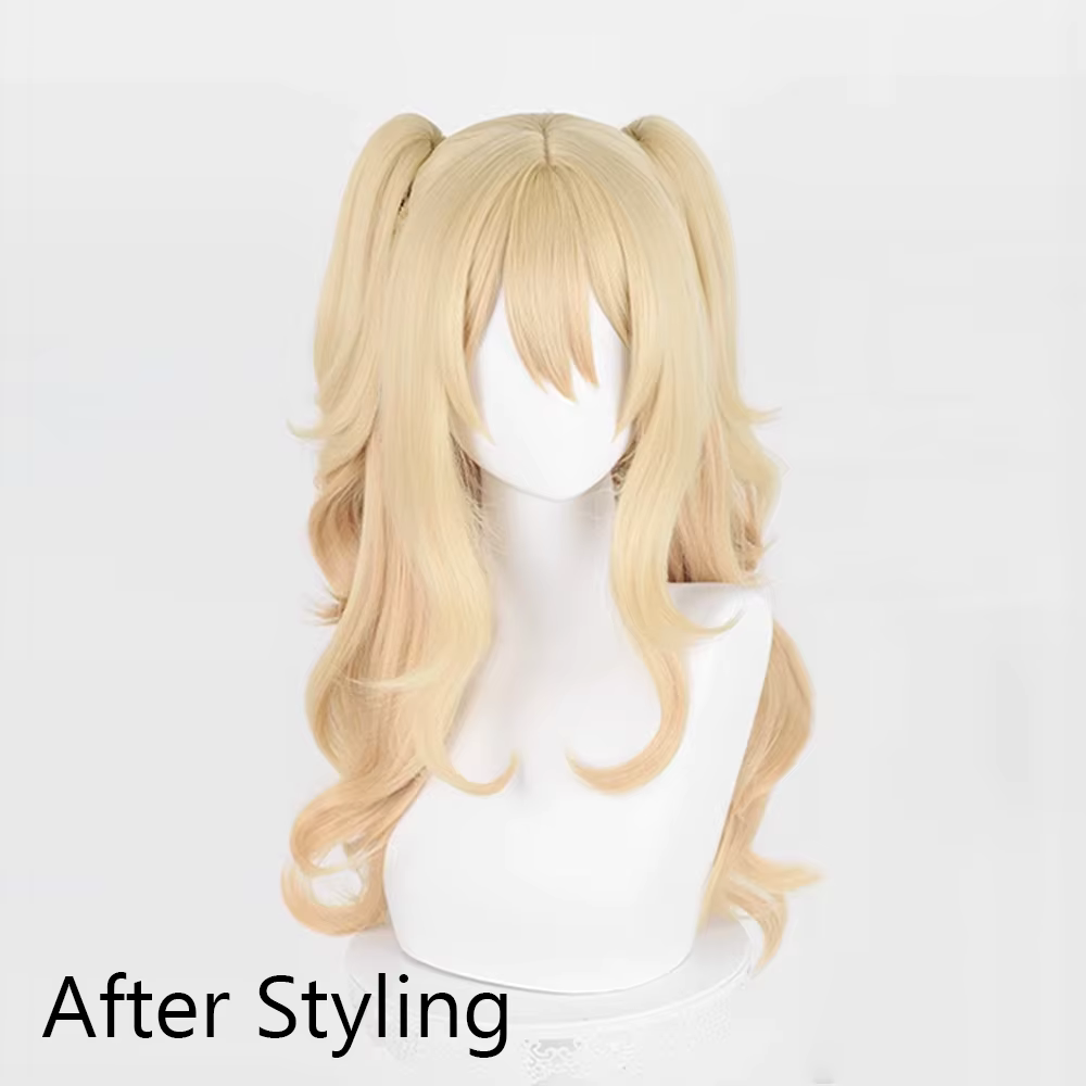 Perruque synthétique ondulée avec frange pour cosplay