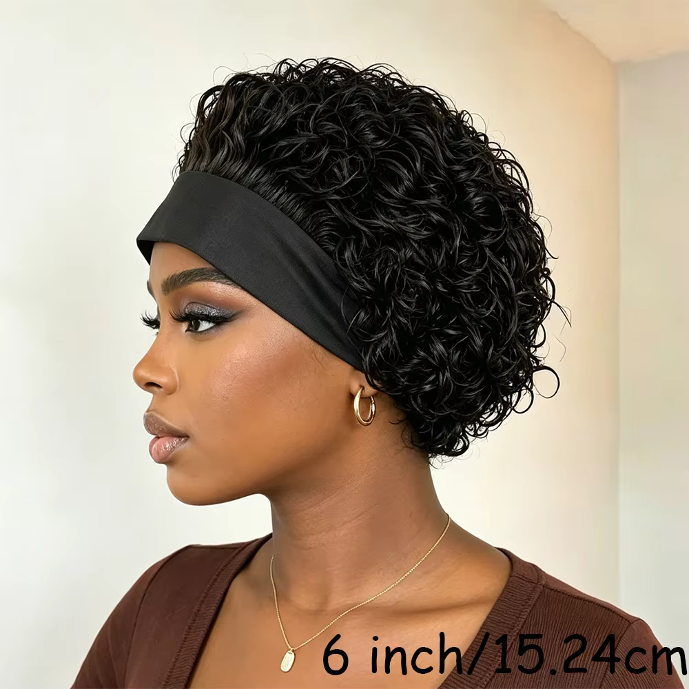 Perruque bandeau en cheveux humains pour femme
