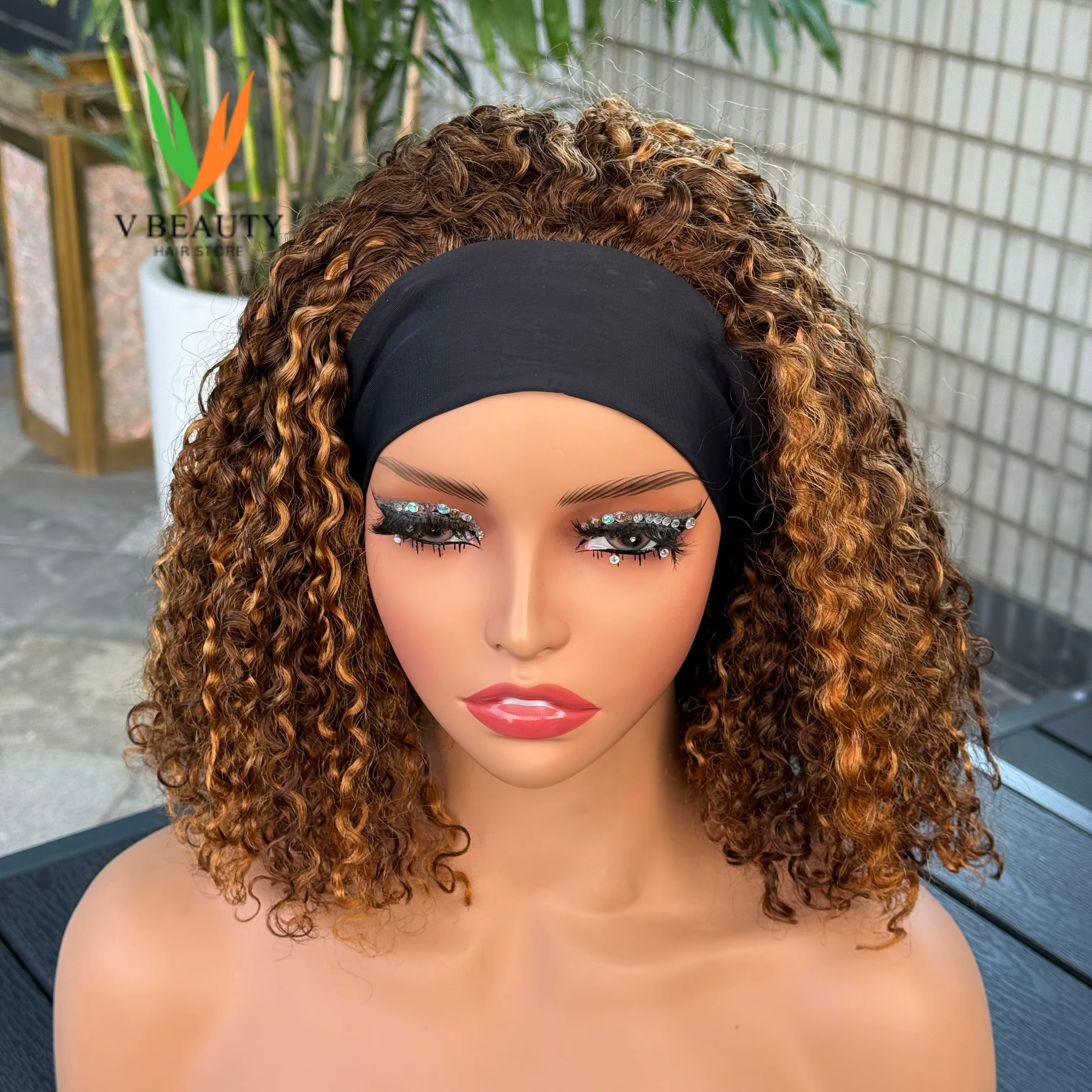 Perruque bandeau en cheveux humains