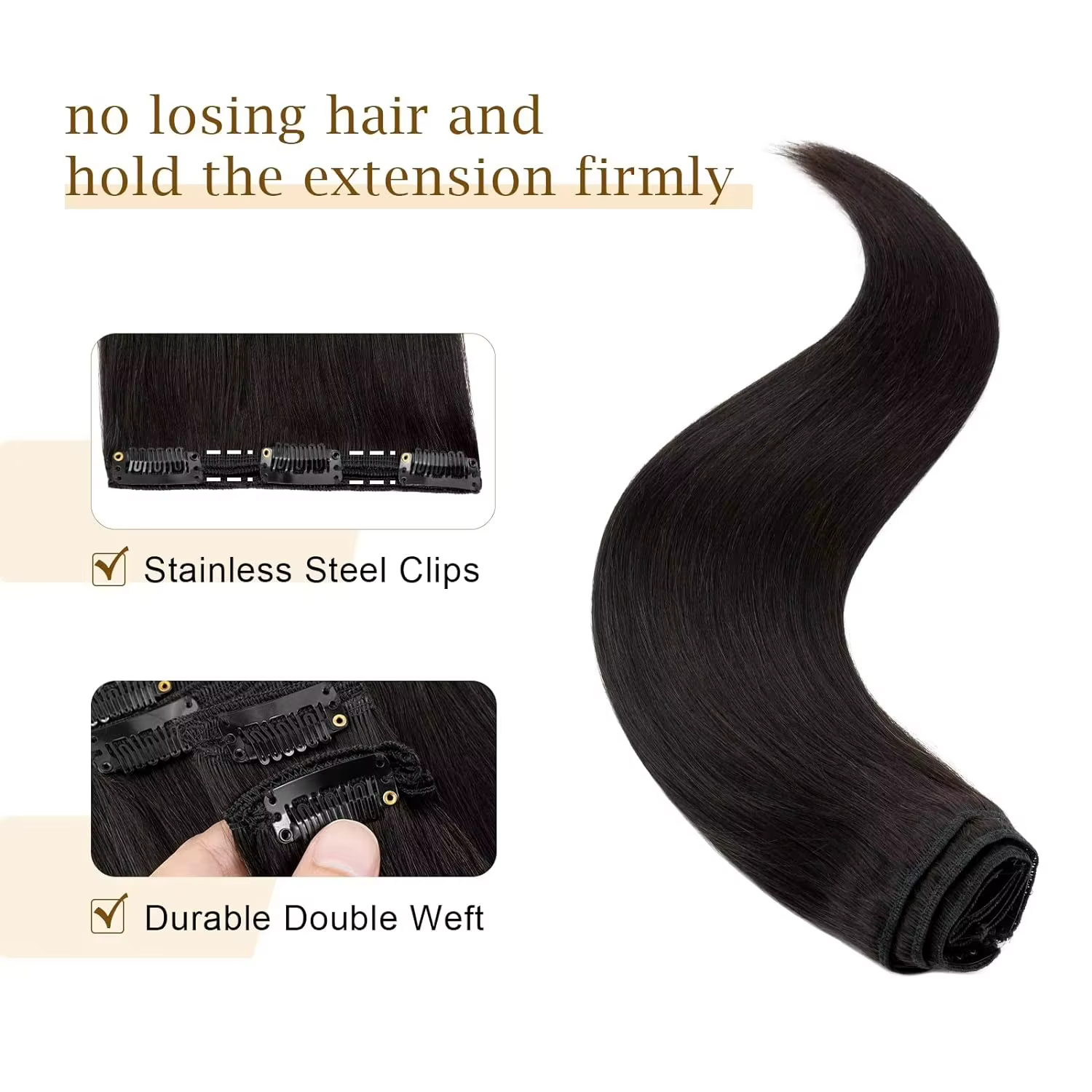 Extensions de cheveux à clipser