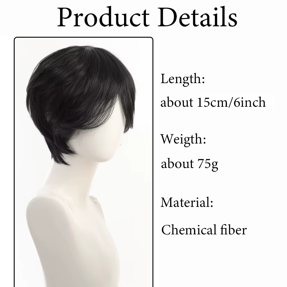 Perruque synthétique anime pour coiffure droite