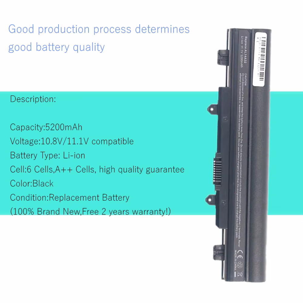 Batterie d'ordinateur portable pour Acer Extensa 2509 EX2509 2510 EX2510 2510G EX2510G AL14A32 V5-572 V3-472 V5-572P