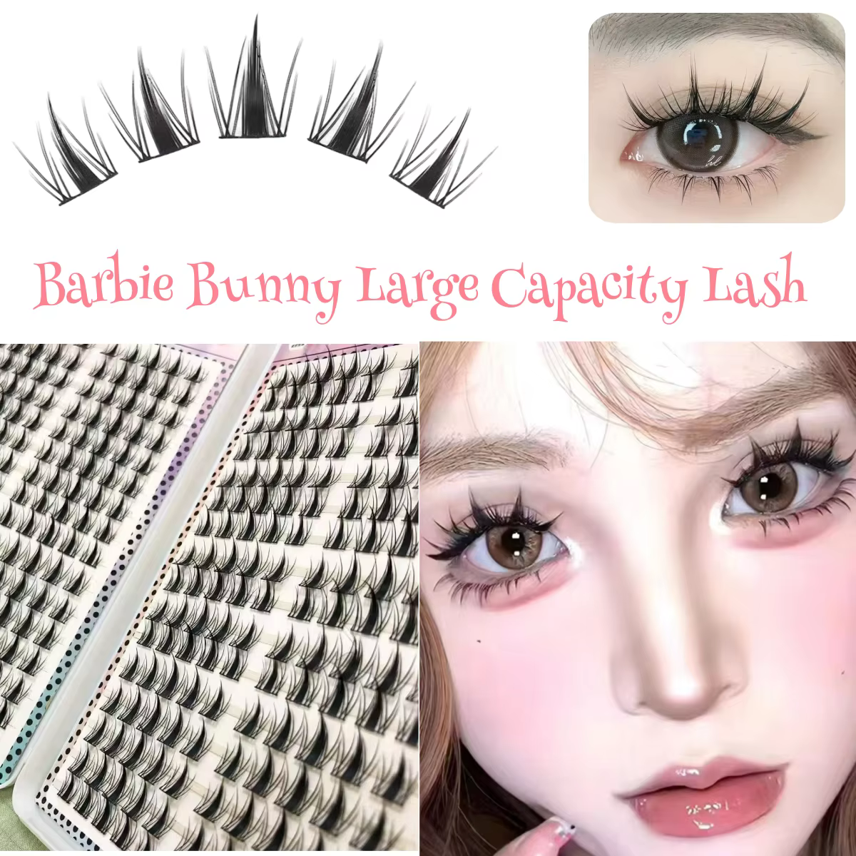 Extensions de cils individuels en grappe