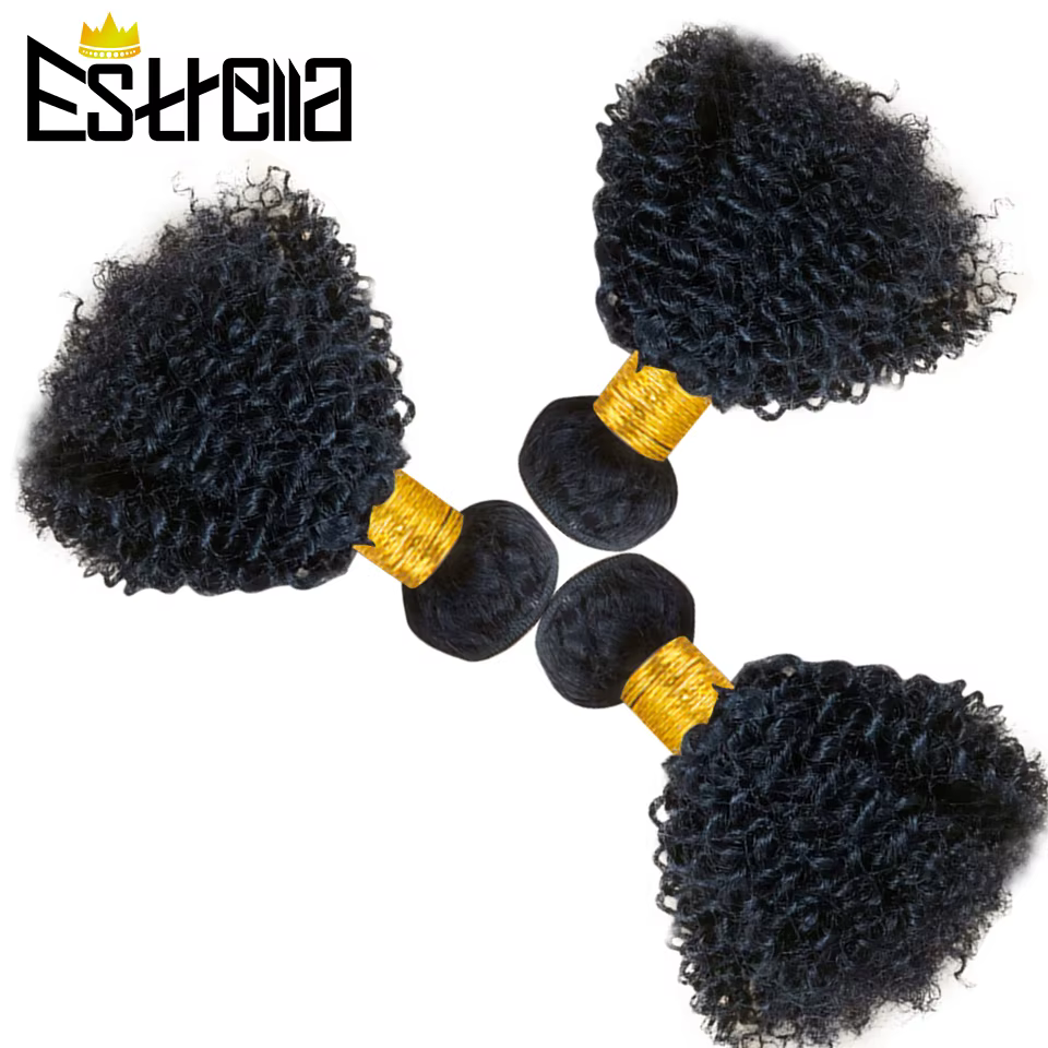 Afro crépus bouclés court Bundle offres de cheveux humains brésilien Remy