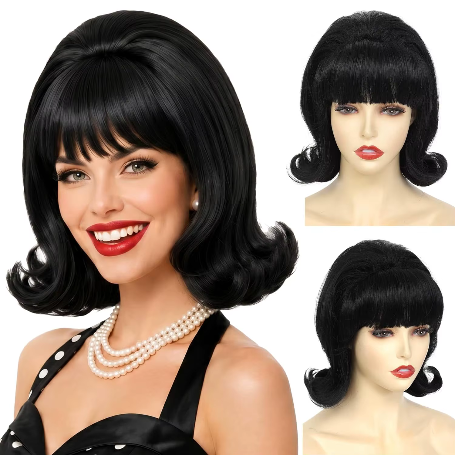 HAIRJOY Perruque courte synthétique avec frange pour femme