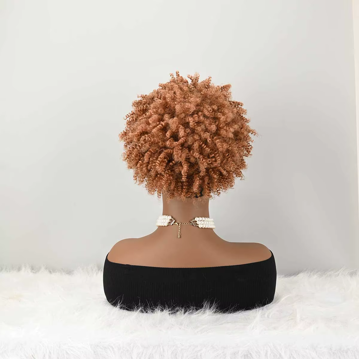 Perruque bandeau bouclée avec frange pour femme