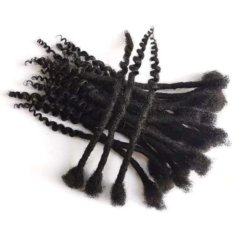 Extensions de cheveux humains afro crépus de 0,6 cm avec pointes bouclées, 8-12 pouces, faites à la main, peuvent être teintes, pour hommes/femmes