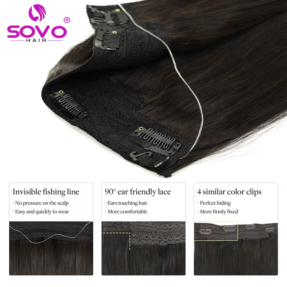 Halo Hair Extensions de cheveux 100% humains