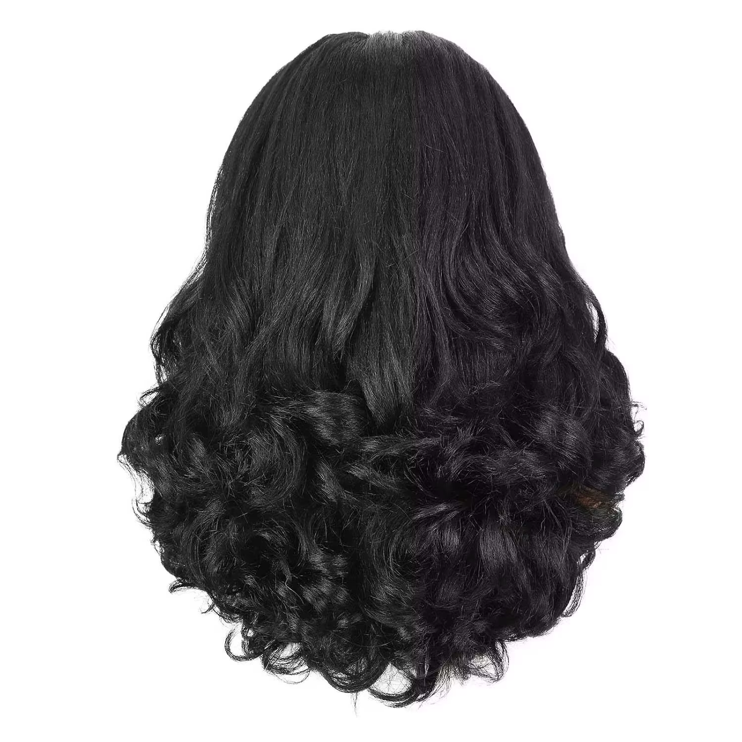 Perruques bandeau bouclées Yaki pour femmes noires - Perruque synthétique sans colle, prête à porter, avec extrémités bouclées et bandeau noir, style Kinky Straight