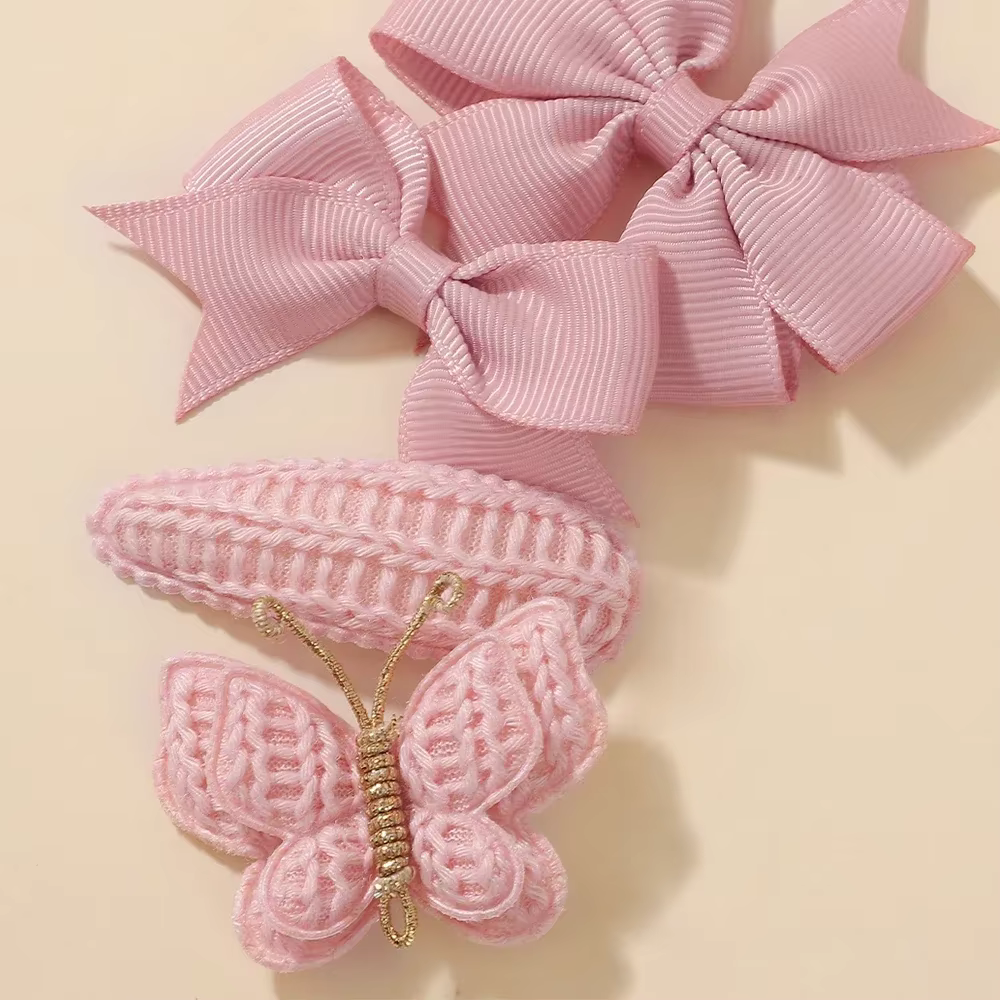 Pinces à cheveux papillon mignonnes faites à la main et ensemble de clips BB pour bébés filles