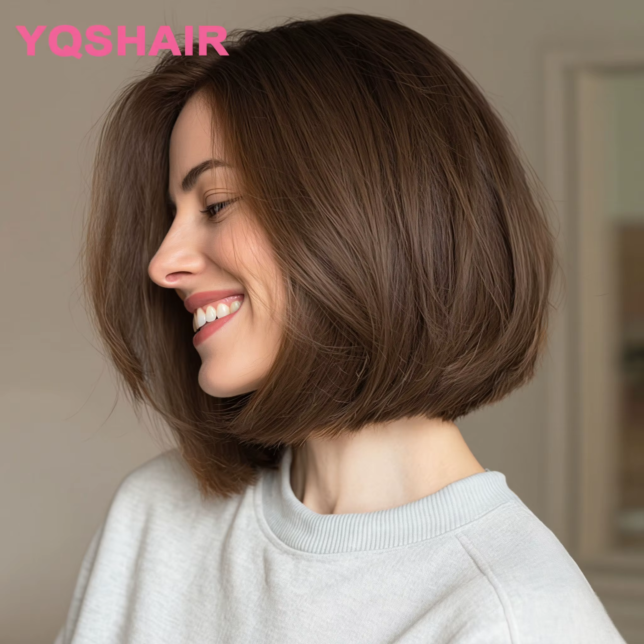 Perruque en cheveux humains avec base en soie