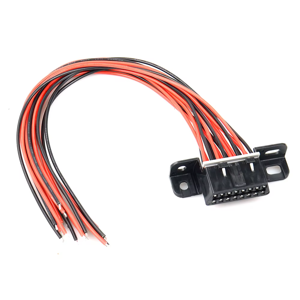 Câble d'extension coudé OBD2 mâle vers double femelle avec 16 broches disponibles pour connecté 1 en 2 adaptateur d'extension OBD 2 converti