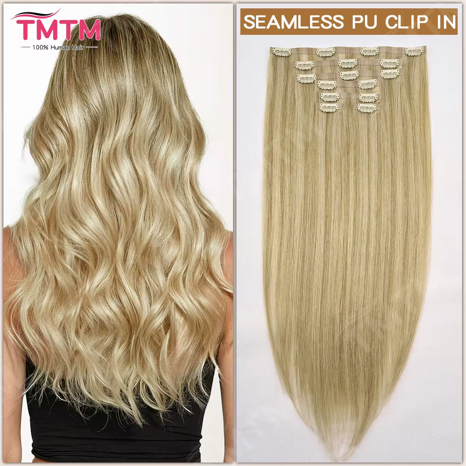 Extensions de cheveux invisibles en PU 100% brésiliennes