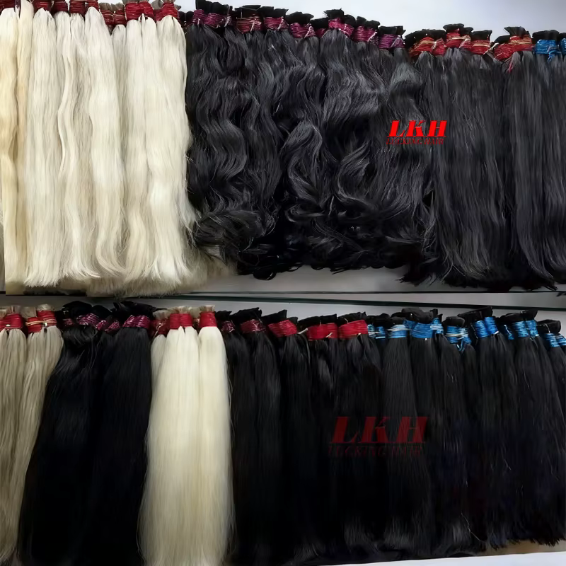 Mega Hair Cabelo Humano paquets de cheveux humains vietnamiens bruts pour tressage 100% non transformés sans trame